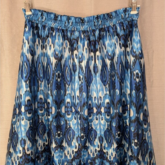 Her Destiny Midi Maxi Skirt Women's Petite PXL White/Blue Elastic Tie Waist Boho - Picture 11 of 12